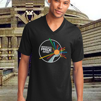 Detroit official logo, black unisex v-neck t-shirt - Thumbnail 4