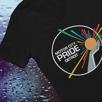 Detroit official logo, black unisex v-neck t-shirt - Thumbnail 5