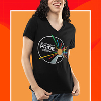 Detroit official logo, black unisex v-neck t-shirt - Thumbnail 6