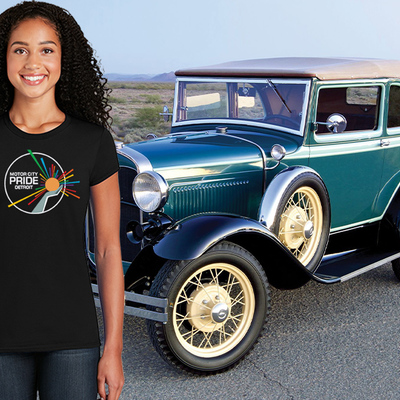 Detroit official logo, black women's t-shirt