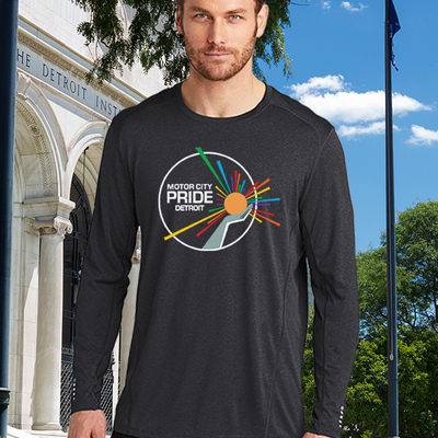 Detroit official logo, black unisex long sleeve t-shirt 