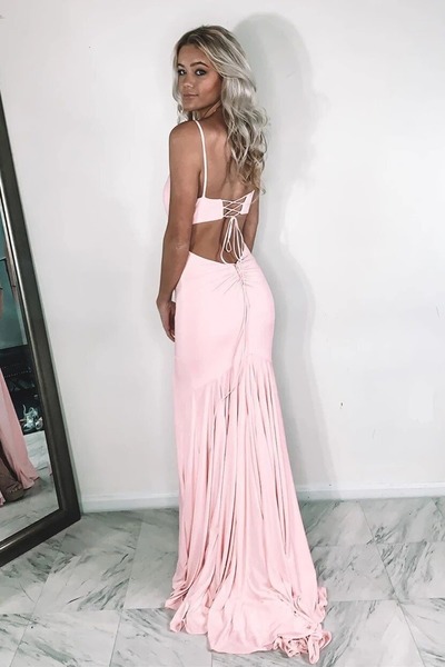 Mermaid Side Split Evening Dress 2022 Spaghetti Straps Robe De Soiree V-Neck Suknie Wieczorowe Vestidos De Fiesta,1418
