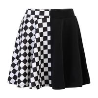 Goth Checkboard Color Block A-line Skirt - Thumbnail 2