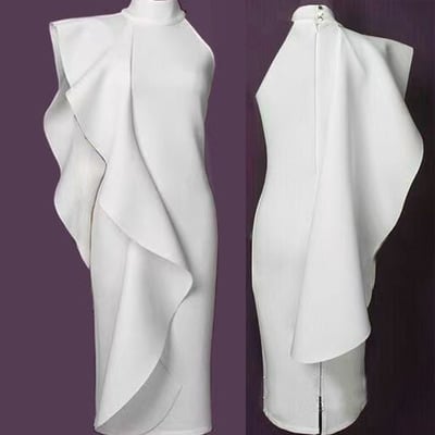 Knee length mother of the bride dresses high neck - Thumbnail 1