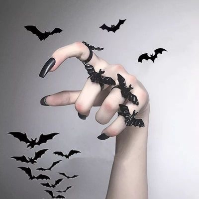 Gothic Black Bat Rings - 3pcs/set