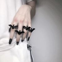 Gothic Black Bat Rings - 3pcs/set - Thumbnail 2