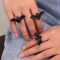 Gothic Black Bat Rings - 3pcs/set - Thumbnail 3