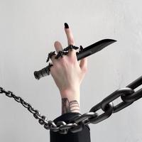 Gothic Black Bat Rings - 3pcs/set - Thumbnail 1