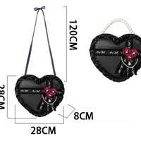 Sweet Love Heart Lace Weddings Shoulder Messenger Bag - Thumbnail 2