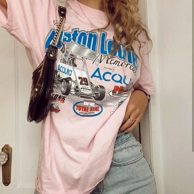 Vintage Pastel Pink Printed T-shirt