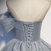 Gray tulle lace long ball gown dress formal dress - Thumbnail 4