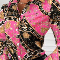 Design Women Printed Long Sleeve Shirt - Thumbnail 2