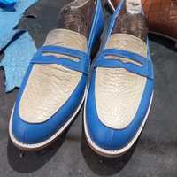 Customise Men's Two Tone Leather Handmade Moccasin Formal Shoes  - Thumbnail 2