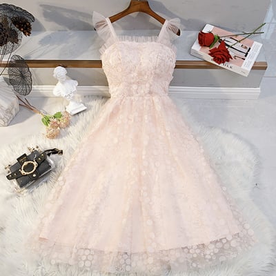 Pink tulle short prom dress homecoming dress - Thumbnail 1