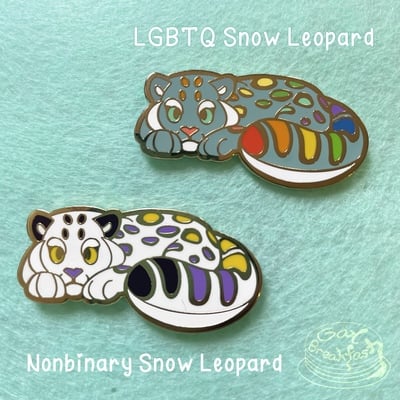 Snow leopards: nonbinary and lgbtq pins