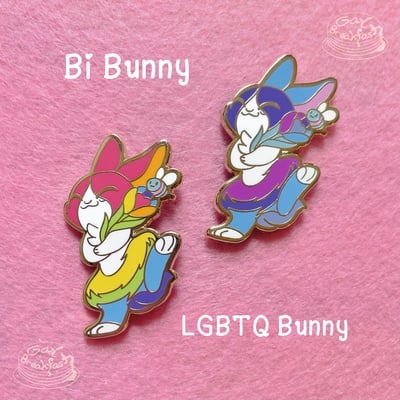  pride bunnies: bi and lgbtq pins
