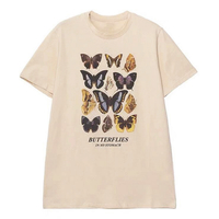 Free Shipping Vintage Butterflies Print Tee - Thumbnail 2