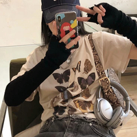 Free Shipping Vintage Butterflies Print Tee - Thumbnail 4