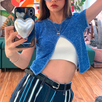 Irregular cut crop top