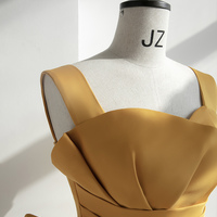 Yellow tulle long prom dress A line evening dress - Thumbnail 2