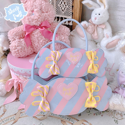 Original sweetheart candy bag striped contrasting color portable diagonal bag