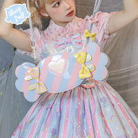 Original sweetheart candy bag striped contrasting color portable diagonal bag - Thumbnail 3