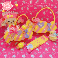 Original sweetheart candy bag striped contrasting color portable diagonal bag - Thumbnail 4