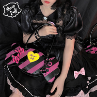 Original sweetheart candy bag striped contrasting color portable diagonal bag - Thumbnail 5