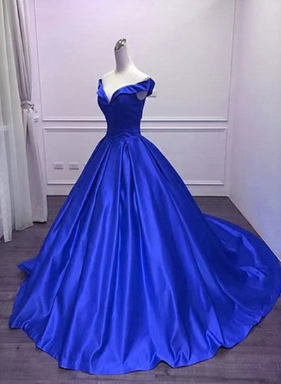 Royal Blue Prom Dresses Off Shoulder