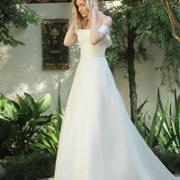 Simple A-Line Off tge Shoulder White Wedding Dresses Summer Wedding Gown - Thumbnail 3