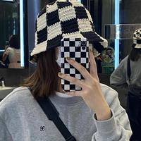 Free Shipping-CHECKERBOARD CROCHET HAT - Thumbnail 1