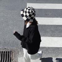 Free Shipping-CHECKERBOARD CROCHET HAT - Thumbnail 2