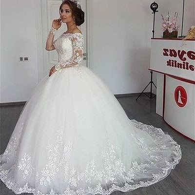Sp2118,gorgeous white bridal gown,princess wedding gown,applique wedding dresses