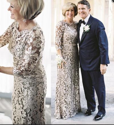 SP2126,Elegant lace sheath middle length sleeves mother of bridal dress,bride mother dress