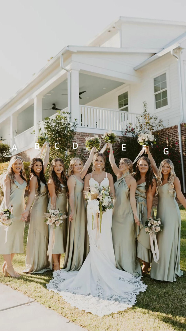 SP2131,Mint green silk satin bridesmaid dresses 