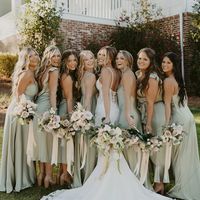 SP2131,Mint green silk satin bridesmaid dresses  - Thumbnail 2