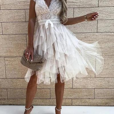 Sp2135,white lace homecoming dresses,tulle short prom dress