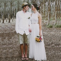 SP2138,Charming halter lace tulle wedding dresses white bridal dress - Thumbnail 2