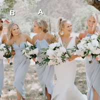 SP2139,Light Blue Mismatched Irregular Beach Bridesmaid Dress,Halter Chiffon Bridesmaid Dresses - Thumbnail 1