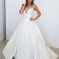 SP2148,Elagant white lace wedding gown,straps a-line wedding bridal dresses - Thumbnail 1
