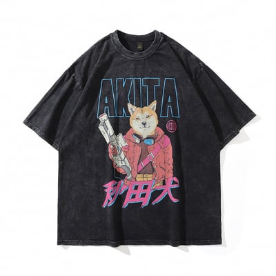 AKITA ACID WASHED T SHIRT
