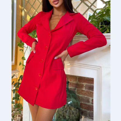 Red fashion sexy long sleeve dress