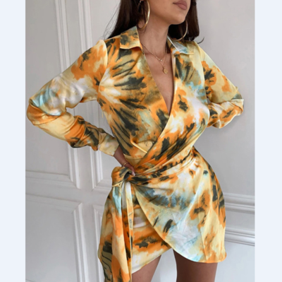 Design Fashion Printed Long Sleeve Dress