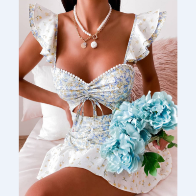 Casual women print sleeveless dress