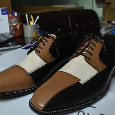 New men's hand stitch multi colour leather lace up wedding wear shoes