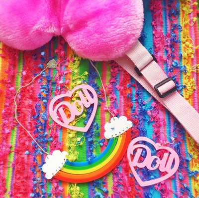 Doll Heart Pastel Pink Earrings