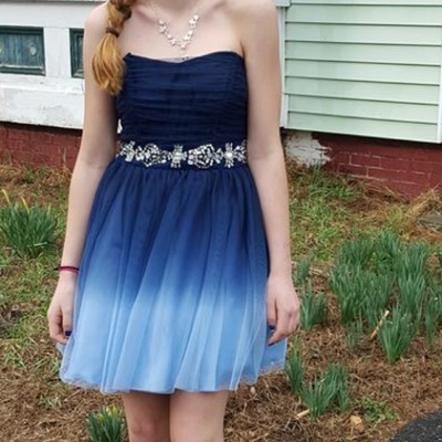 Sp2152,cute blue homecoming dresses,gradient color strapless mini homecoming prom dress - Thumbnail 3