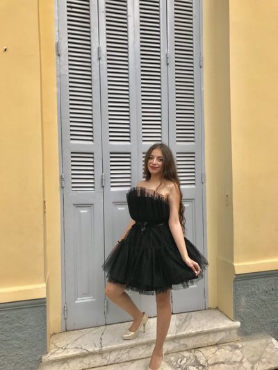 SP2153,Black homecoming dresses,strapless mini prom dress,tulle homecoming graduation dresses