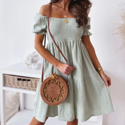 Fashion sexy backless one-shoulder dress - Thumbnail 2