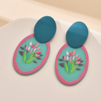 Chic Floral Flowers Dangle Earrings - Thumbnail 2